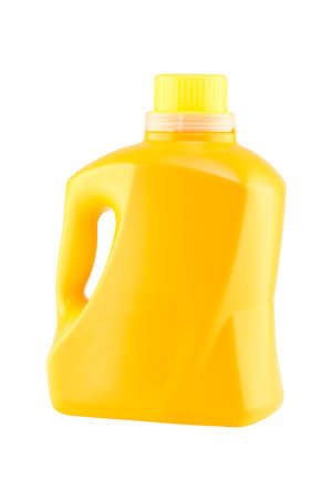 Yellow container on a white background.の写真素材