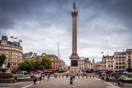 The iconic Trafalgar Square in London, UK.のeditorial素材