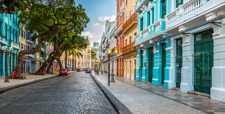 The colonial architecture of Recife in Pernambuco, Brazil.のeditorial素材