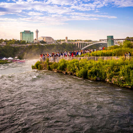 View of the iconic Niagara Falls in the USA side.のeditorial素材