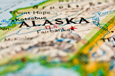 Alaska on the map.の写真素材