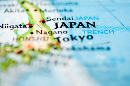 Japan on the map.の写真素材