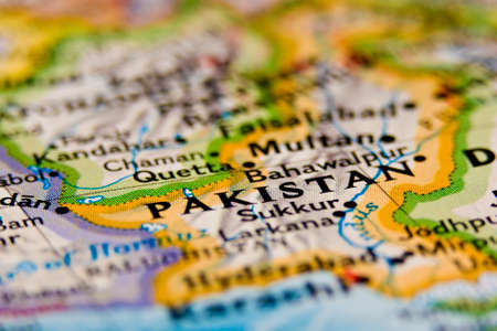 Pakistan on the map.の写真素材