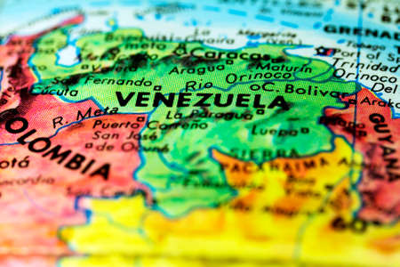 Venezuela on the map.の写真素材