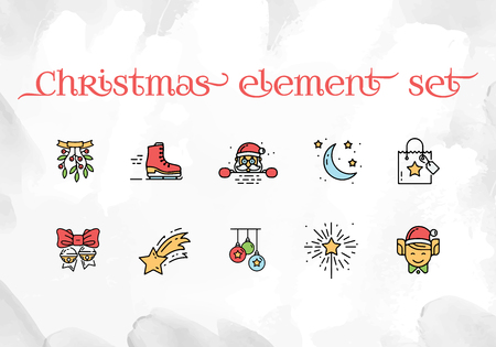 Christmas element setのイラスト素材