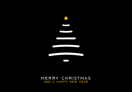 Black christmas greeting cardのイラスト素材