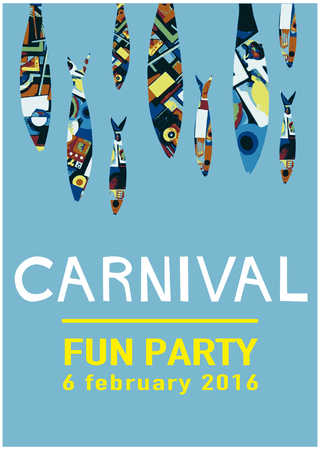 Burial of the sardines Carnival partyのイラスト素材
