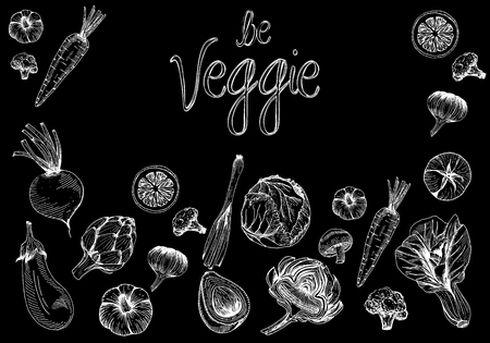 Be veggie, vegetables illustrationのイラスト素材