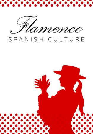 Spanish culture, flamenco dance illustration.のイラスト素材