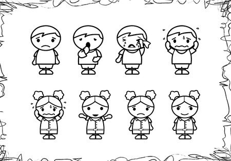 Hand Drawing Cartoon of childrenのイラスト素材