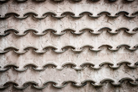 A somewhat weathered wall of wavy waves.の写真素材