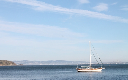 boat in the oceanのeditorial素材