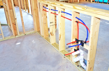 Framework in new construction kitchen areaの写真素材