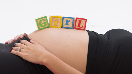 Pregnant with a girlの写真素材