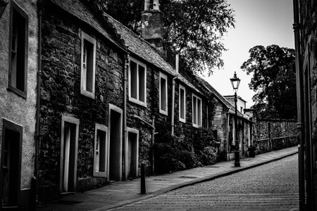 Cottages in Kirkgate, Linlithgow, Scotlandの写真素材