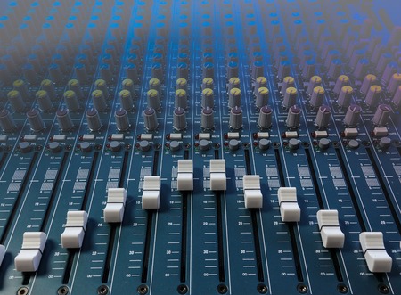 Closeup of a music mixer