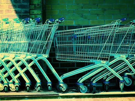 shopping carts (cross-processed)の写真素材