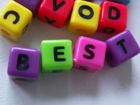 cubes spelling the word bestの写真素材