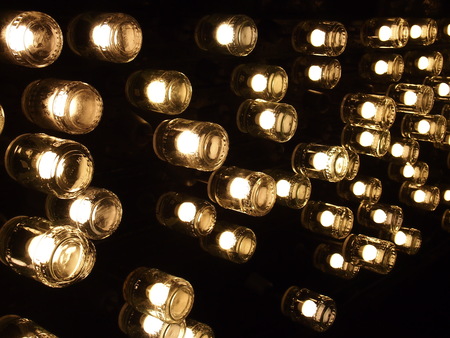 Lamps in templeの写真素材