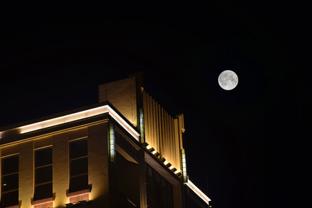 building under moonlightのeditorial素材