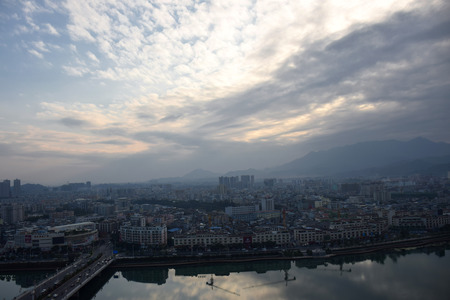 Heyuan bridge under the blue skyのeditorial素材