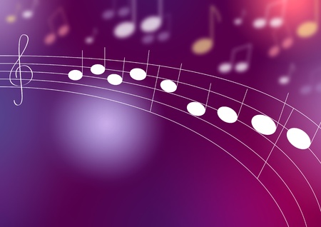 Notes in front of a purple backgroundの写真素材