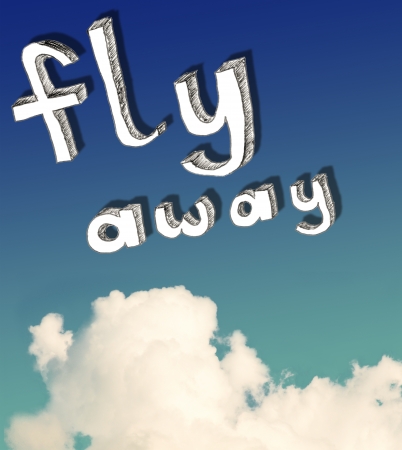Fly away; A pen drawingの写真素材
