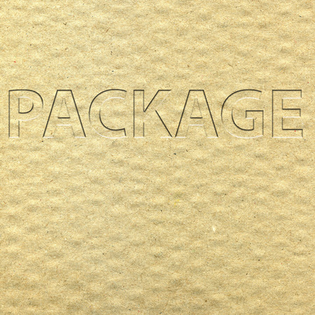Picture of a background with wrapping paper and the word packageの写真素材