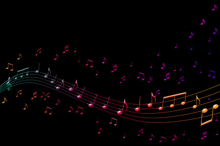 Abstract illustration with clef and music as a symbol for songsの写真素材