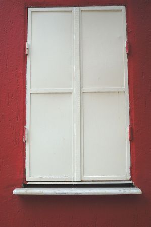 Old metallic shutter and stone wall old designの写真素材