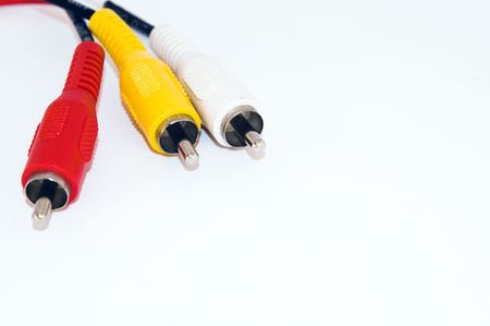 Audio video cable isolated on a white background