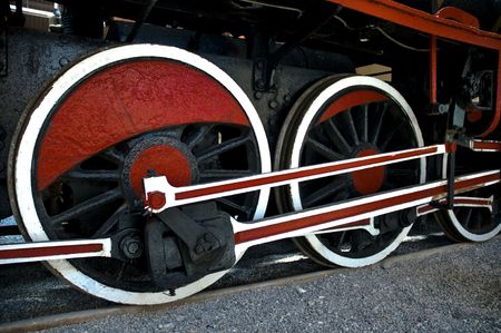 Red Wheels of a  Old Train