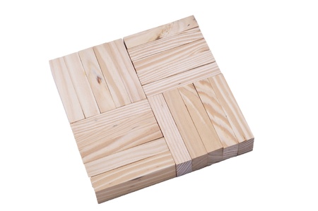 Wooden pieces make a texture の写真素材