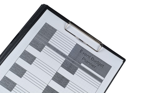 Event Budget planner form form  on isolated white background