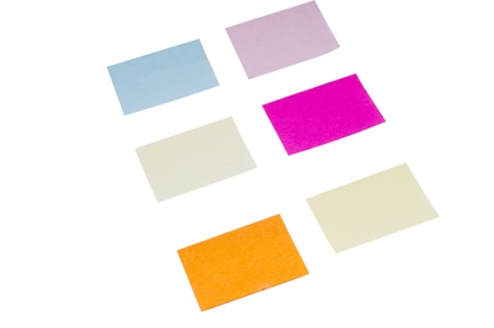 Colorful POST IT paper on isolated white background