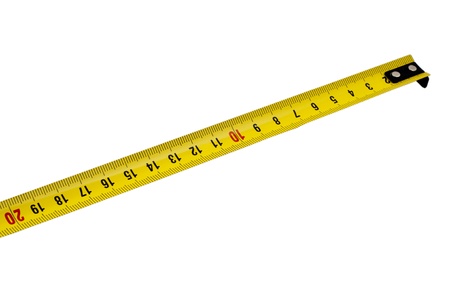 Part of Yellow mesure on isolated white background