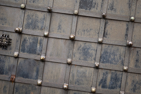 Black Iron Door Texture using by Backgroundの写真素材