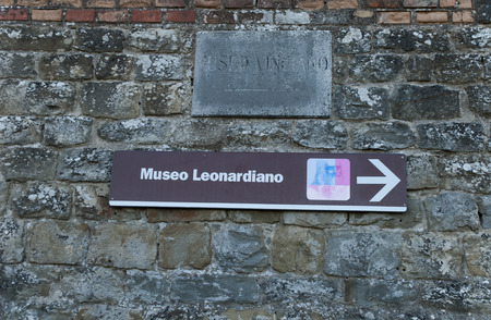 Enterence sign of vinci museum in vinci italyのeditorial素材