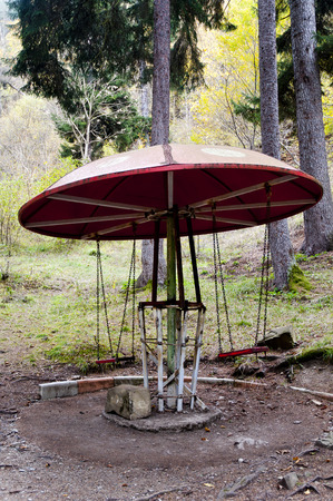 Old style coloful metal toys  Park Borjomi ,Georgiaの写真素材