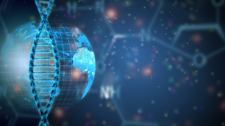 genetics research concept dna helixの写真素材