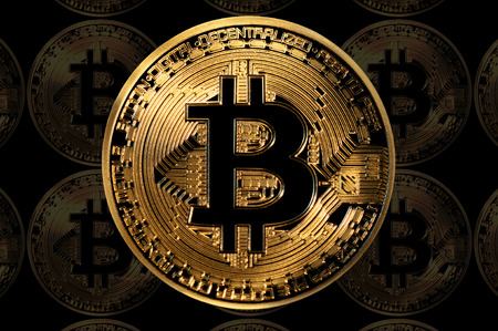 bitcoin digital currency decentralized technology, illustrationの写真素材