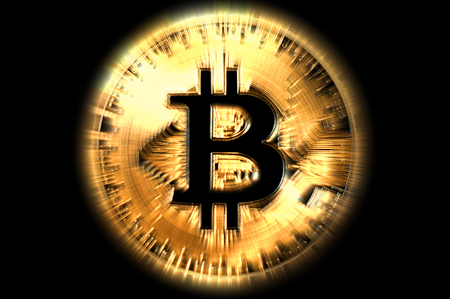 bitcoin gold coin symbol, illustrationの写真素材