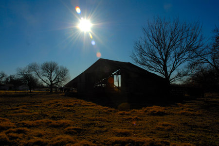 barn in eveingの写真素材