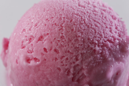 Close up of Scoop of delicious real fresh ice cream in Strawberry flavour.の写真素材