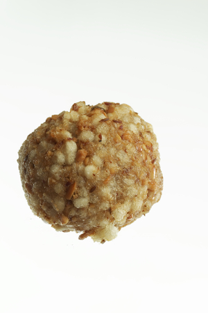 Fast food deep fried sago sabudana vada on white background.の写真素材