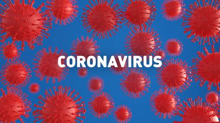 Coronavirus danger and public health risk disease and flu outbreak or coronaviruses influenza as dangerous viral strain case as a pandemic medical concept. 3d rendering.の写真素材
