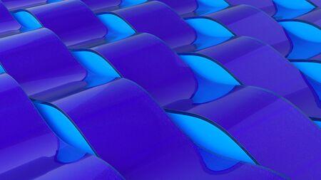 Abstract Waves Background. Wallpaper design concept for your device. Wavy stripes pattern. Blue and dark trendy texture. Illustration in abstract style with gradient curved. 3d renderの写真素材