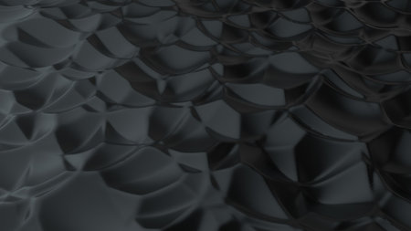 Abstract background with black cells structure surface. Minimal beveled round grid pattern. Modern background template for documents, reports and presentations. 3d renderingの写真素材