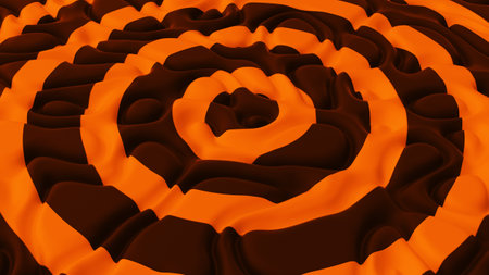 Abstract minimalistic background with black orange noise wave field. Detailed displaced surface. Modern background template for documents, reports and presentations. Sci-Fi Futuristic. 3d renderingの写真素材