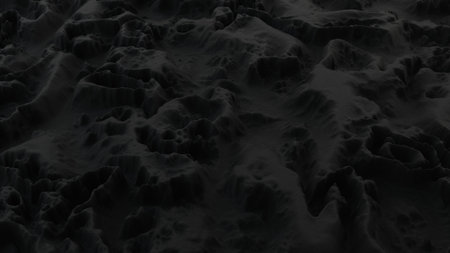 Abstract minimalistic background with black noise wave field. Detailed displaced surface. Modern background template for documents, reports and presentations. Sci-Fi Futuristic. 3d renderingの写真素材